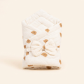 Generated product image of folded teddy-print baby wrap