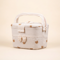 Generated three-quarter view of teddy-print medium nursery storage box